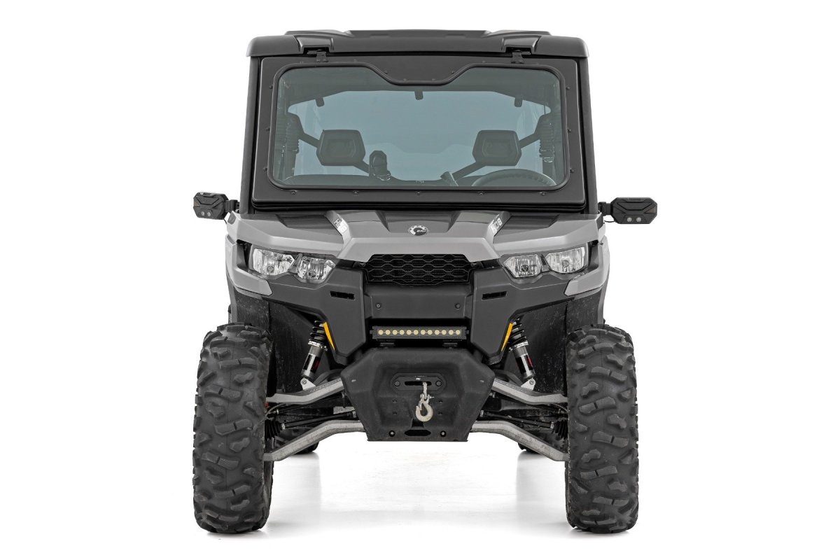 Can-Am Defender MAX HD10 X mr with Doors Electric Tilt Windshield - Rough Country - Auto-Tilt Glass - 2023+